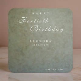 Elegant Sage Gold ELKE verjaardagsfeestje Kartonnen Onderzetters