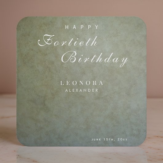 Elegant Sage Gold ELKE verjaardagsfeestje Kartonnen Onderzetters