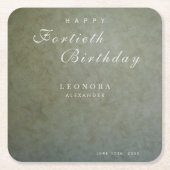 Elegant Sage Gold ELKE verjaardagsfeestje Kartonnen Onderzetters (Voorkant)