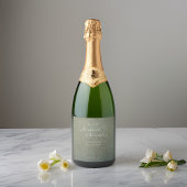 Elegant Sage Gold ELKE verjaardagsfeestje Sparkling Wijnetiket