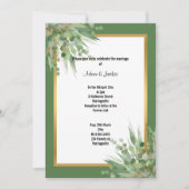 ELEGANT SAGE GOLD EUCALYPTUS WEDDING INVITATION KAART (Voorkant)