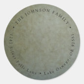 Elegant Sage Gold retouradres Ronde Sticker (Voorkant)