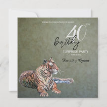 Elegant Sage Gold Tiger verrassingsfeest