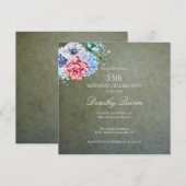 Elegant Sage Gold Waterverf Floral Birthday Kaart (Voorkant / Achterkant)