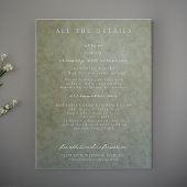 Elegant Sage Gold Wedding Details Behuizing Kaarte Kaart