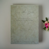 Elegant Sage Gold Wedding Save the Date Kaart