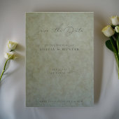 Elegant Sage Gold Wedding Save the Date Kaart