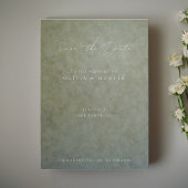 Elegant Sage Gold Wedding Save the Date Kaart