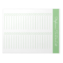 Elegant Sage Green 8.5x11 Two Column Checklist Notitieblok