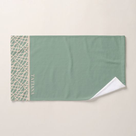 Elegant Sage Green Abstract Bad Handdoek (Handdoek)