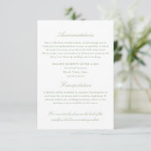 Elegant Sage Green Accommodatie Vervoer QR Informatiekaartje (Staand voorkant)