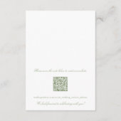Elegant Sage Green Accommodatie Vervoer QR Informatiekaartje (Achterkant)