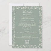 Elegant Sage Green All in One Wedding Kaart (Achterkant)