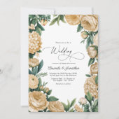 Elegant Sage Green and Sandstone Floral Wedding Kaart (Voorkant)