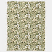 Elegant sage green and white flowers blanket fleece deken (Voorkant)