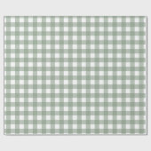 Elegant Sage Green and White Gingham Holiday Cadeaupapier (Vlak)