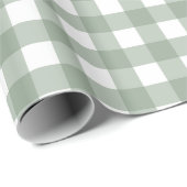 Elegant Sage Green and White Gingham Holiday Cadeaupapier (Rol Hoek)