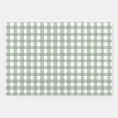 Elegant Sage Green and White Gingham Holiday  Inpakpapier Vel (Voorkant 3)
