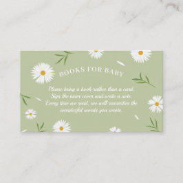 Elegant Sage Green Baby shower boeken voor Baby Informatiekaartje