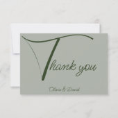 Elegant Sage Green Bedankkaart (Voorkant)