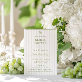 Elegant Sage Green & Beige Vrijgezellenfeest Kaart