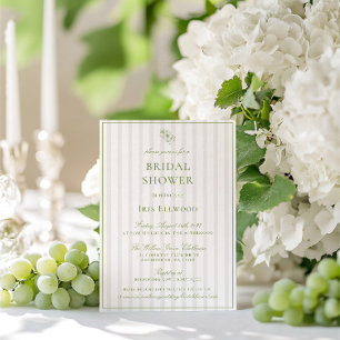 Elegant Sage Green & Beige Vrijgezellenfeest Kaart