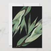 ELEGANT SAGE GREEN BLACK EUCALYPTUS WEDING KAART (Achterkant)