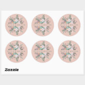 Elegant sage green & blush Botanical Floral Clas Ronde Sticker (Vel)