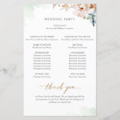 Elegant Sage Green Blush Floral Wedding Programme (Achterkant)