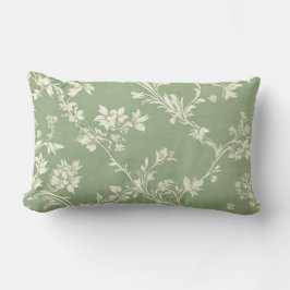 Elegant Sage Green  Boho Bloemenpatroon Kussen