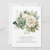Elegant Sage Green Botanical Bridal Shower | Kaart (Achterkant)