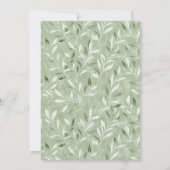 Elegant Sage Green Botanical Crest Wedding Kaart (Achterkant)