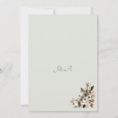 Elegant Sage Green Botanical Garden & Country Kaart (Achterkant)