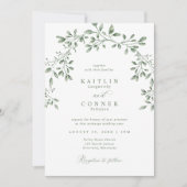 Elegant Sage Green Botanical Garden Wedding Kaart (Voorkant)