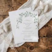 Elegant Sage Green Botanical Garden Wedding Kaart
