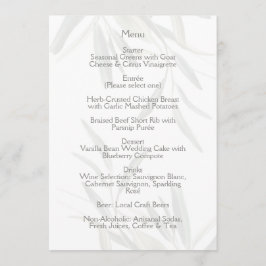 Elegant Sage Green Botanical  Menu