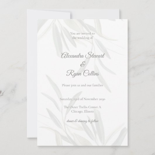 Elegant Sage Green Botanical Wedding Invitation  Kaart (Voorkant)