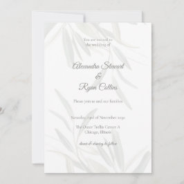 Elegant Sage Green Botanical Wedding Invitation  Kaart