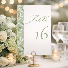 Elegant Sage Green Botanical Wedding  Kaart