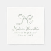 Elegant Sage Green  Bow Afstuderen Servet (Voorkant)