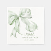 Elegant Sage Green Bow Baby shower Servet (Voorkant)