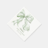 Elegant Sage Green Bow Baby shower Servet (Hoek)