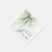 Elegant Sage Green Bow Baby Shower Servet (Hoek)