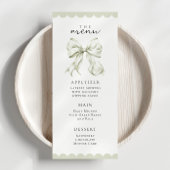Elegant Sage Green Bow Menu