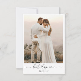  Elegant Sage Green Bow Monogram Photo Wedding Bedankkaart