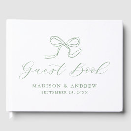 Elegant Sage Green Bow Wedding Gastenboek