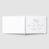 Elegant Sage Green Bow Wedding Gastenboek (Volledig)