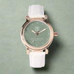 Elegant Sage Green Branded Company Logo Tekst Horloge<br><div class="desc">Dit geavanceerde horloge heeft een salie groen ontwerp met de logo van uw bedrijf elegant weergegeven. Het is een tijdloos accessoire dat stijl combineert met huisstijl,  waardoor het perfect is voor het verbeteren van de aanwezigheid van uw merk en het maken van een blijvende indruk.</div>
