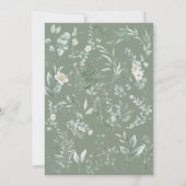 Elegant Sage Green Bridal Shower Invitation Kaart (Achterkant)