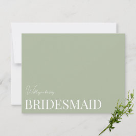 Elegant Sage Green bruidsmeisje voorstel Kaart